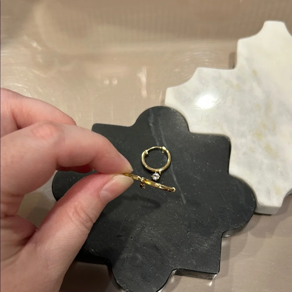 Mejuri Gold Hoop Earrings with Sapphire - Picture 3 of 7